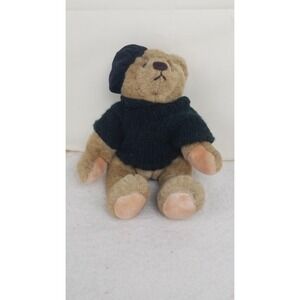 GUND Bialosky Teddy Bear Vtg 1982 Classic Jointed‎ Plush Black Beret Sweater